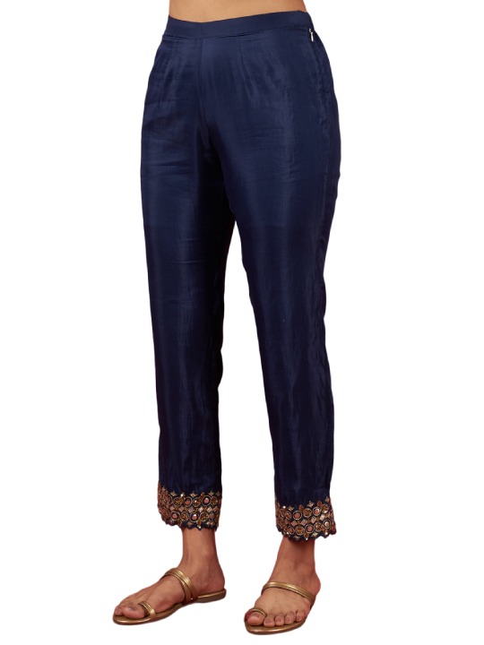Deep Blue Chennur Embroidered Kurta Set
