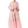 Light Pink Zardosi Embroidered Jacket Set