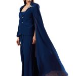 Midnight Blue Crepe Blazer Set