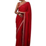 Red Georgette Saree Set