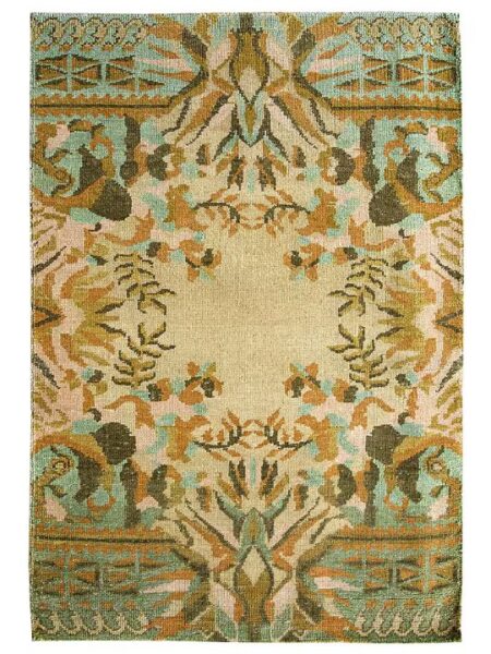 Multi-Colored Blended Wool Hand-Knotted Persian Rug