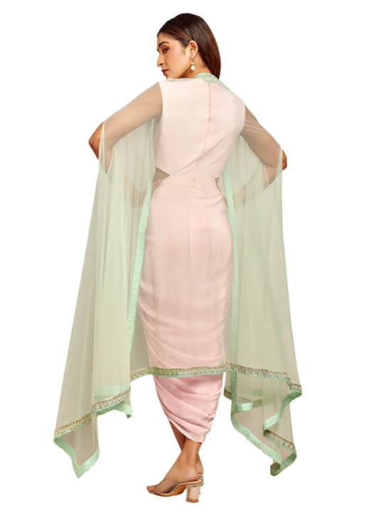 Light Pink Crepe Jacket Dress