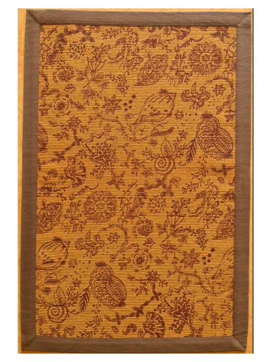 Beige and Coffee Hand Painted jute Mats