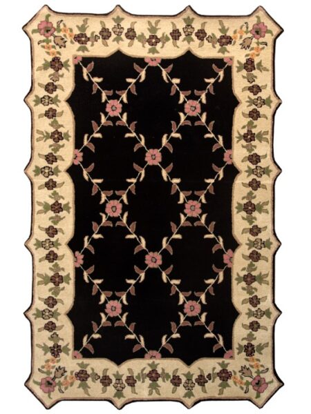 Black and Cream Hand Tufted Rugs