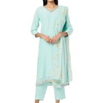 Blue Embroidered Kurta Set