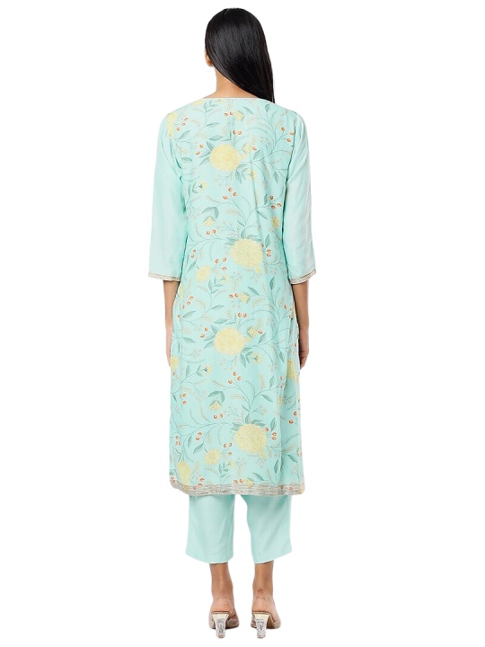 Blue Embroidered Kurta Set