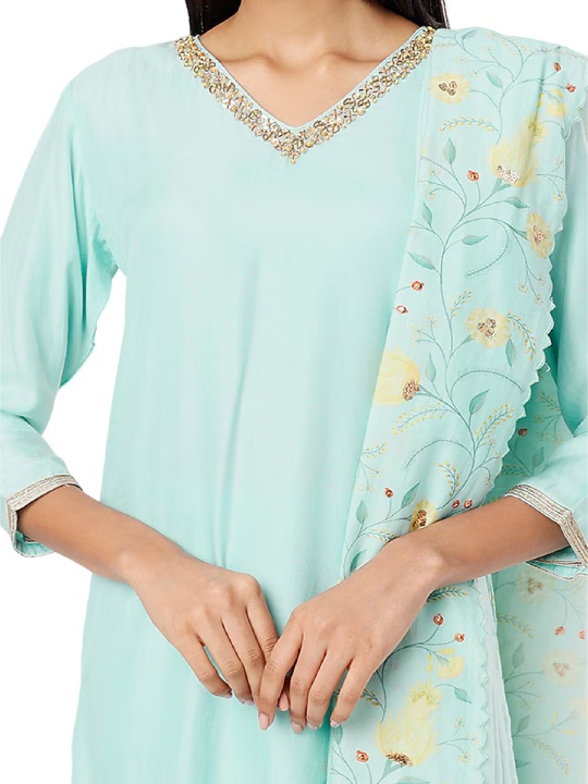 Blue Embroidered Kurta Set
