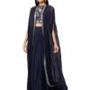 Blue Hand Embroidered Cape Set