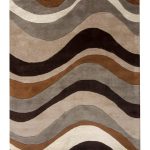 Brow and Beige Abstract Hand Tufted Rugs