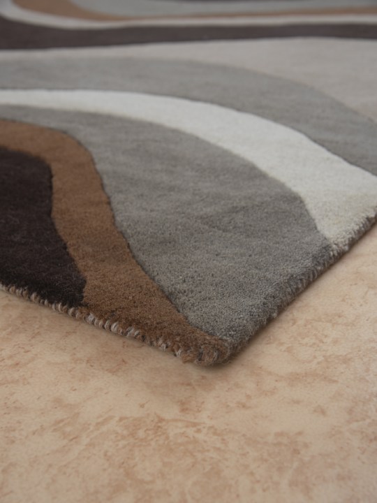 Brow and Beige Abstract Hand Tufted Rugs