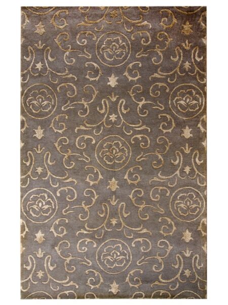 Brown and Gold Floral Hand Tufted Rugs