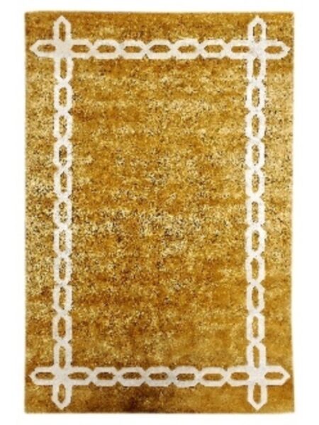 Gold and White Modern hand Tufted Rugs