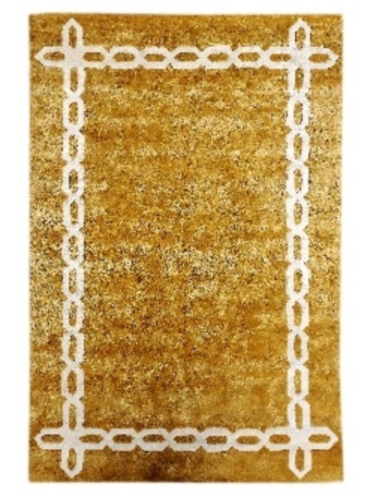Gold and White Modern hand Tufted Rugs