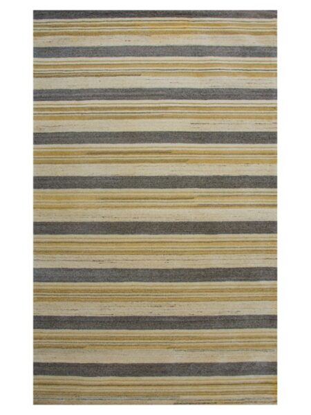 Grey and Yellow Striped Hand Tufted Rugs