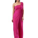 Hot Pink Georgette One-Shoulder Jumpsuit