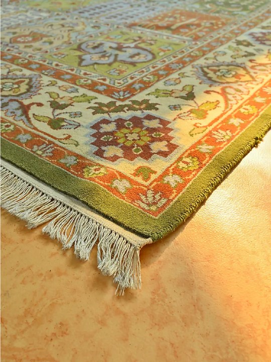 Multi-Colored Blended Wool Hand-Knotted Persian Rug