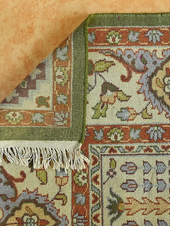 Multi-Colored Blended Wool Hand-Knotted Persian Rug