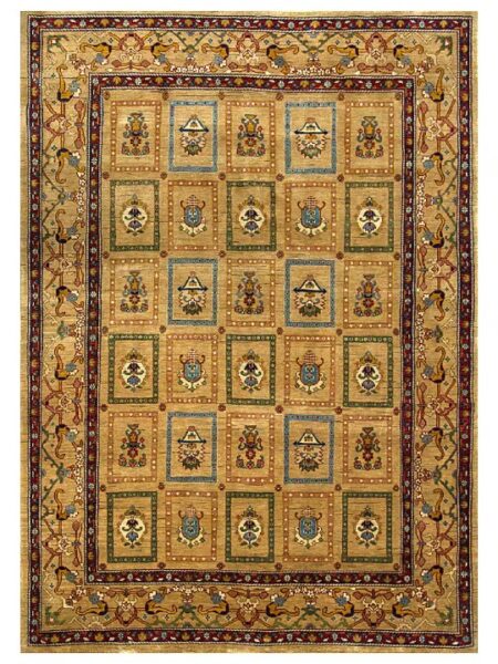 Multi-Colored Blended Wool Hand-Knotted Persian Rug