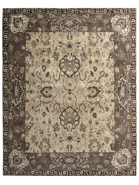 Multi-Colored Blended Wool Hand-Knotted Persian Rug