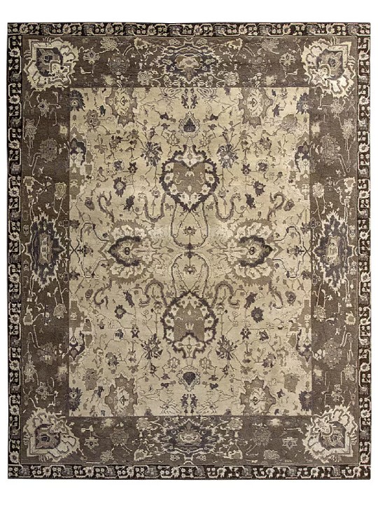 Multi-Colored Blended Wool Hand-Knotted Persian Rug