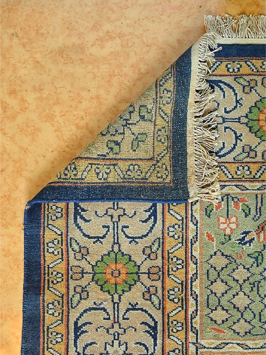Multi-Colored Indian Wool Hand-Knotted Persian Rug