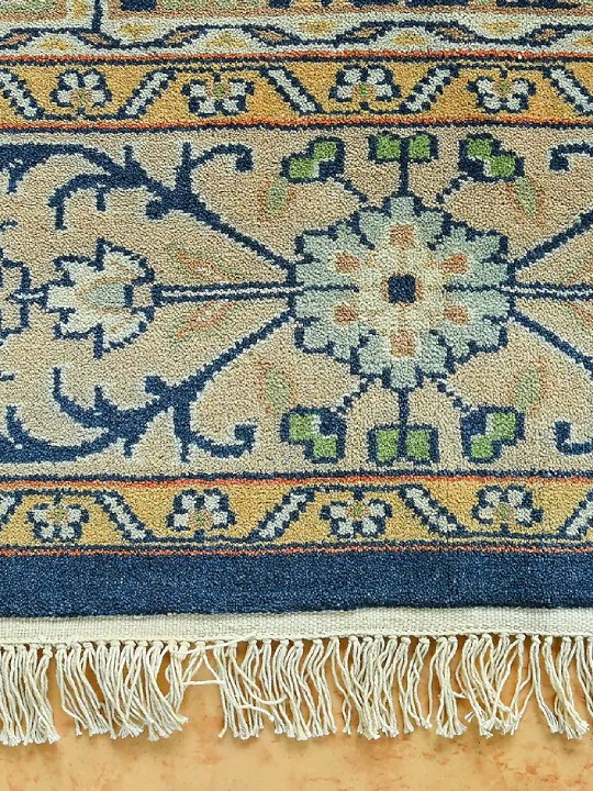 Multi-Colored Indian Wool Hand-Knotted Persian Rug