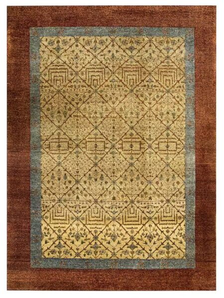 Multi-Colored New Zealand Wool Hand-Knotted Persian Rug