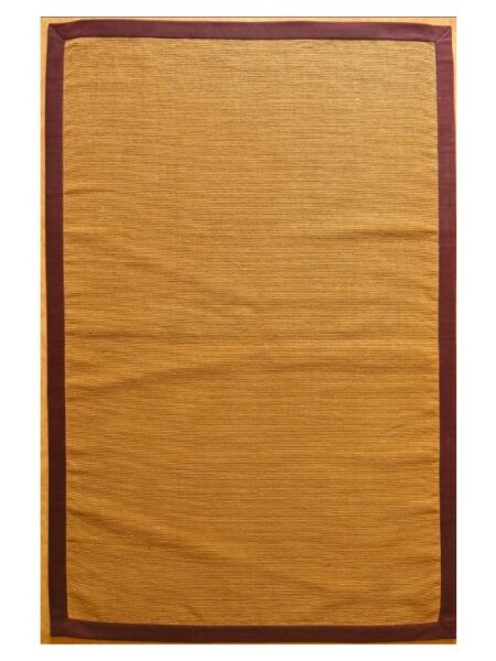 Natural and Maroon Jute Mat