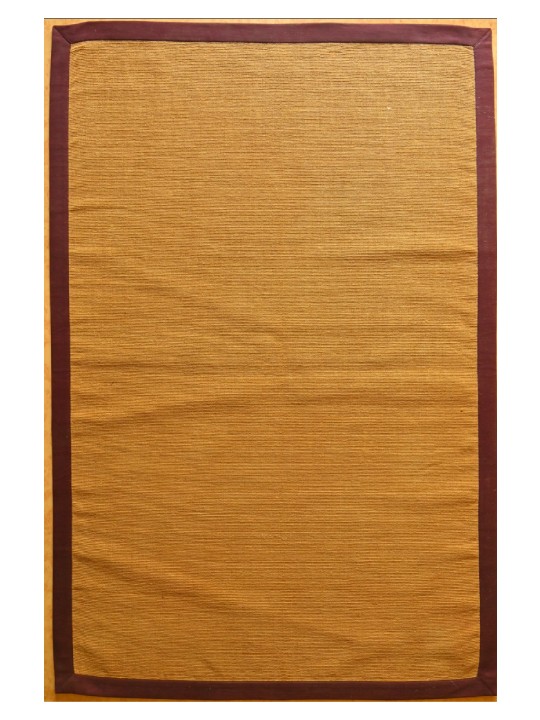 Natural and Maroon Jute Mat