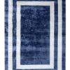Navy and grey coloured geometric hand tufted rug