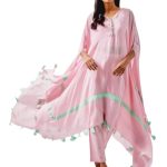 Pink Crepe Kaftan Set