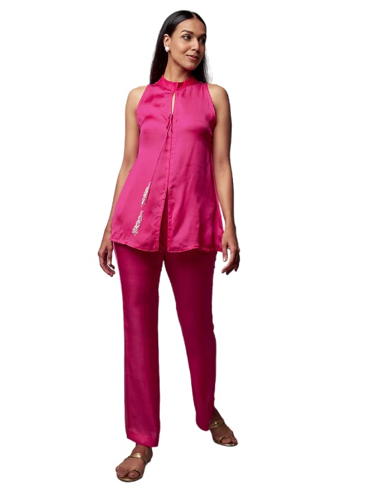 Pink Satin Co-Ord Set