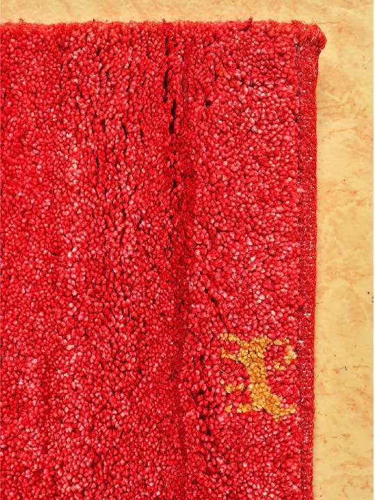 Red Blended Wool Hand-Knotted Shaded Persian Rug