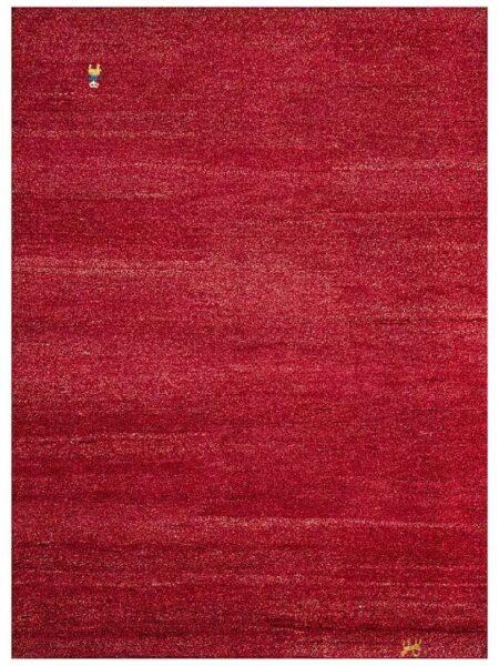 Red Blended Wool Hand-Knotted Shaded Persian Rug