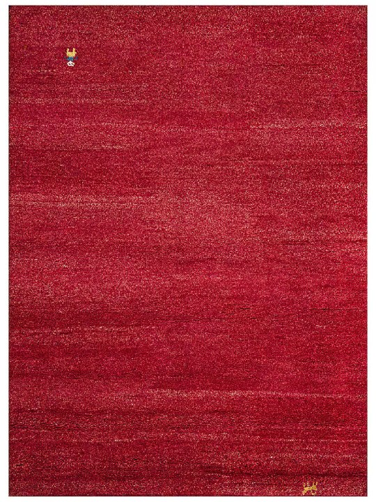 Red Blended Wool Hand-Knotted Shaded Persian Rug