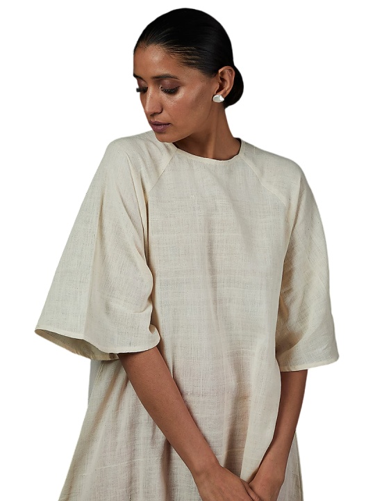Red & White Khadi Co-Ord Set