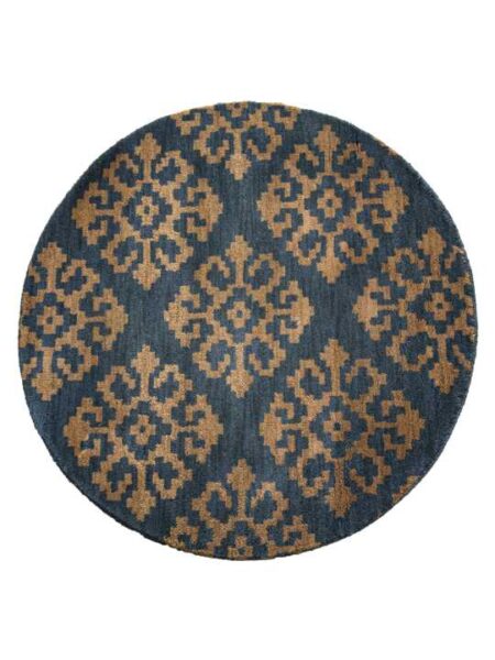 Teal & Brown Color Hand Tufted