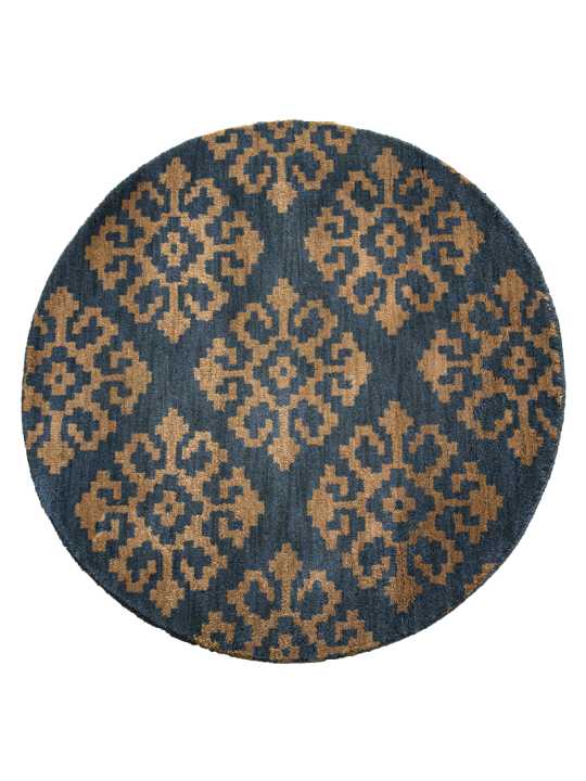 Teal & Brown Color Hand Tufted