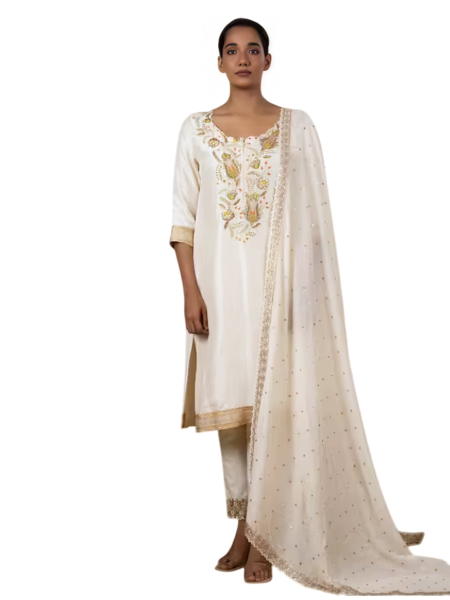 Ivory Embroidered Kurta Set
