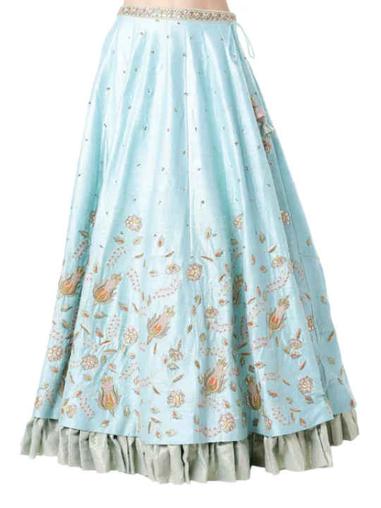 Light Blue Embroidered Lehenga Set