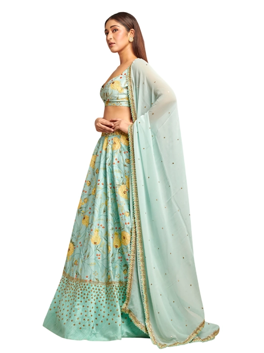 Light Blue Printed Lehenga