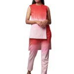 Red & Pink Stretchable Cotton Co-Ord Set