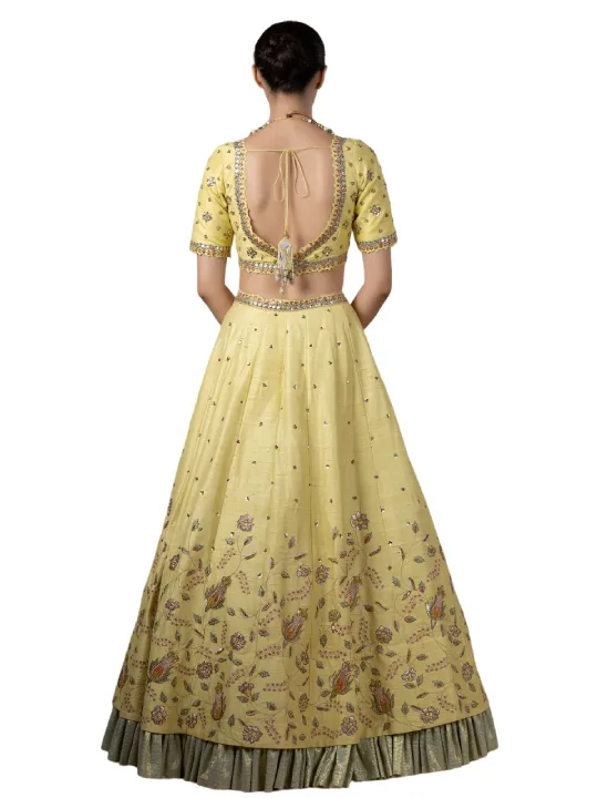 Yellow Embroidered Lehenga Set
