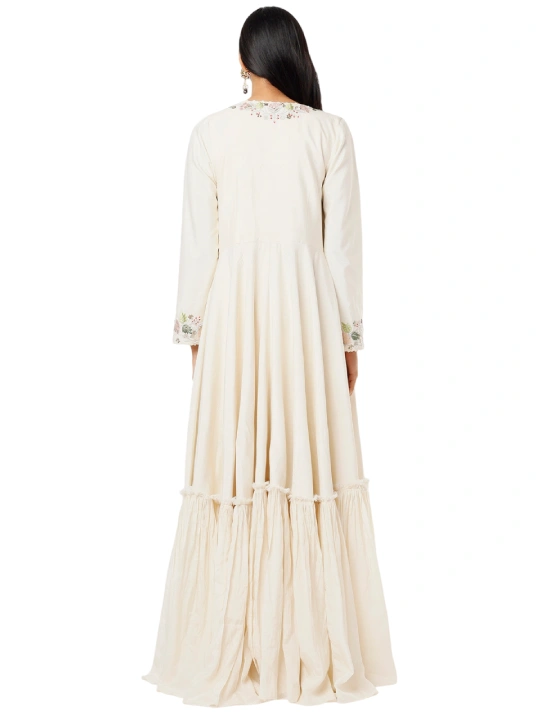 ivory Embroidered Jacket Set