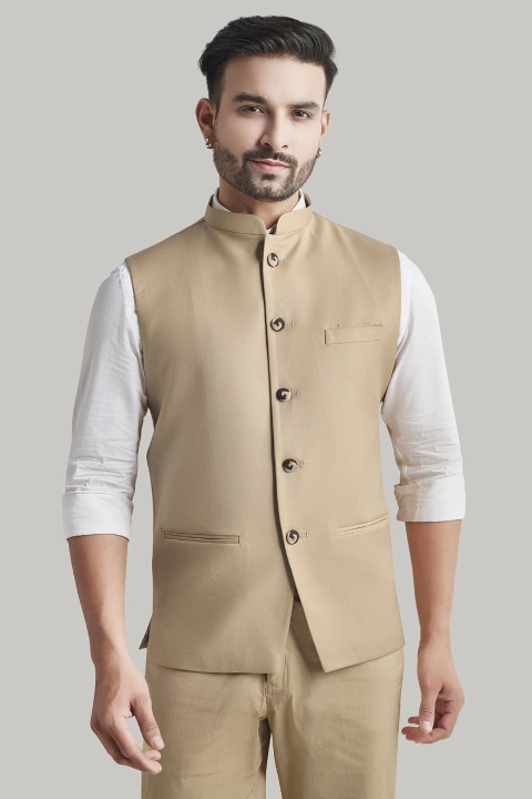 Beige Nehru Jacket