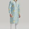 Light Blue Printed Kurta and Pants Set
