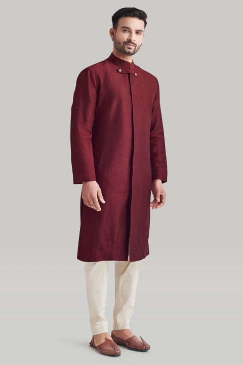maroon kurta and pant set
