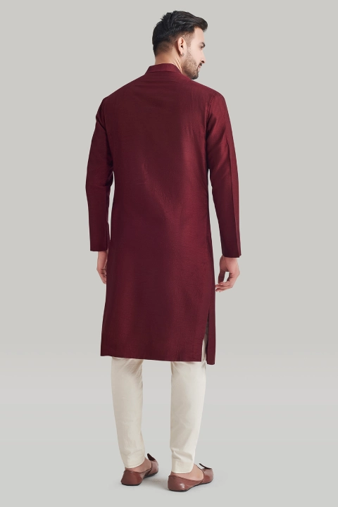 maroon kurta and pant set