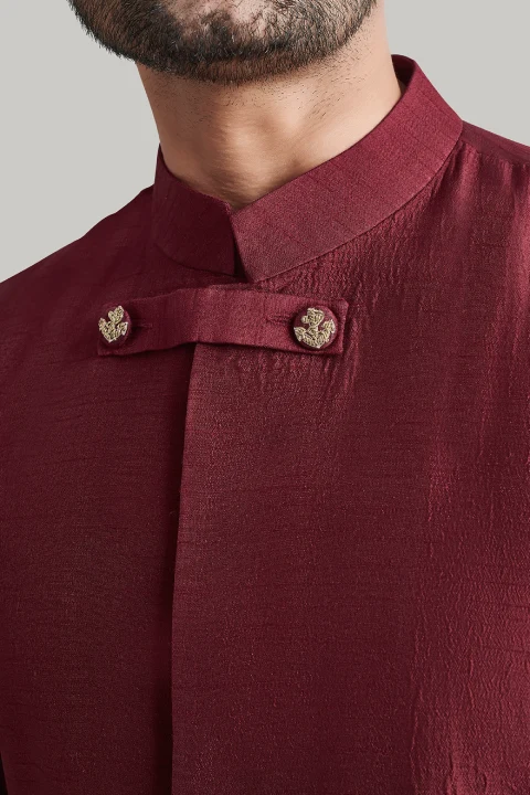 maroon kurta and pant set