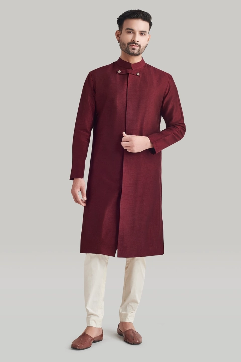 maroon kurta and pant set